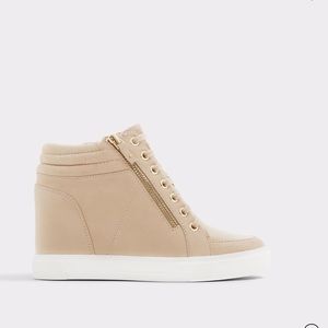Tan Aldo wedge sneakers